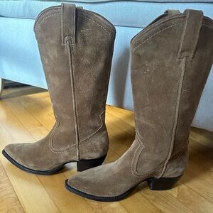 Frye Suede Cowboy Boots- Women’s size 8!